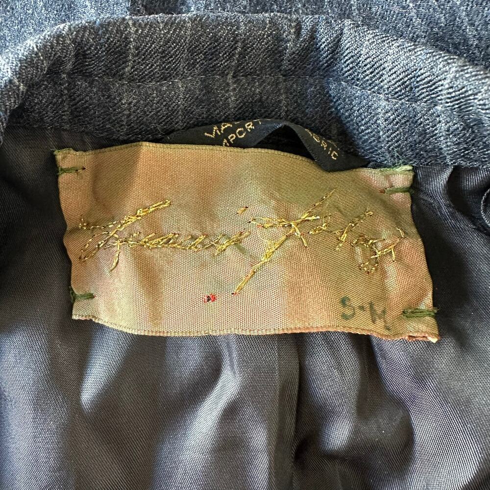 M Jacket revamped vintage blazer embellished upcycled lace doilies appliqués - Picture 4 of 8